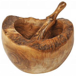 Mortier et pilon en bois d'olivier